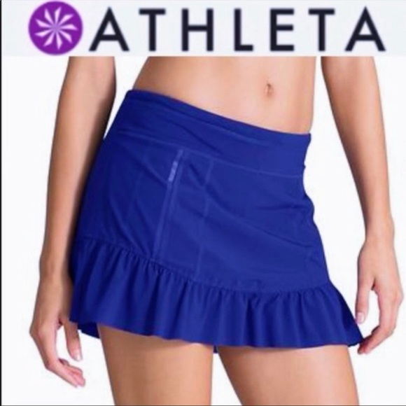 Athleta Dresses & Skirts - Athleta Take off Flare Hem Tennis Skort Blue Purple Blurple